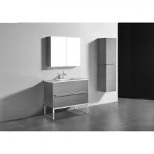 Madeli B400-42-001-LC-AG-PC - Madeli Soho 42'' Free standing Vanity Cabinet in Ash Grey/HW: Polished Chrome(PC)