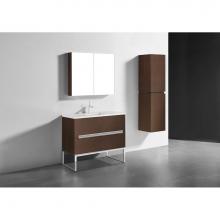 Madeli B400-42-001-LC-WA-PC - Madeli Soho 42'' Free standing Vanity Cabinet in Walnut/HW: Polished Chrome(PC)