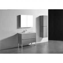 Madeli B400-42-001-LL-AG-PC - Madeli Soho 42'' Free standing Vanity Cabinet in Ash Grey/HW: Polished Chrome(PC)