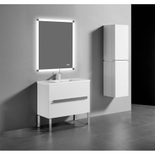 Madeli B400-42-001-LL-WH-H3-PC - Soho 42'' Free standing Vanity Cabinet in White/HW: Polished Chrome(PC)