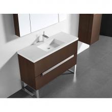 Madeli B400-48C-001-LS-WA-PC - Madeli Soho 48C'' Free standing Vanity Cabinet in Walnut/HW: Polished Chrome(PC)