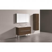 Madeli B400-48D-001-LS-BR-PC - Madeli Soho 48D'' Free standing Vanity Cabinet in Brandy/HW: Polished Chrome(PC)