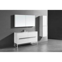 Madeli B400-60C-001-LC-WH-NP-PC - Soho 60C'' Free standing Vanity Cabinet in White/HW: Polished Chrome(PC)