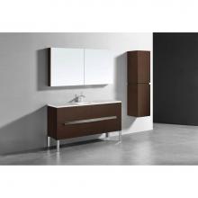 Madeli B400-60C-001-LL-WA-PC - Madeli Soho 60C'' Free standing Vanity Cabinet in Walnut/HW: Polished Chrome(PC)