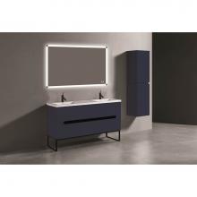 Madeli B400-60D-001-LC-SA-PC - Madeli Soho 60D'' Free standing Vanity Cabinet in Sapphire/HW: Polished Chrome(PC)