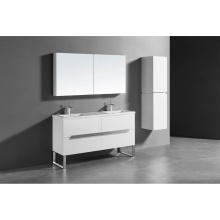 Madeli B400-60D-001-LS-WH-NP-PC - Soho 60D'' Free standing Vanity Cabinet in White/HW: Polished Chrome(PC)