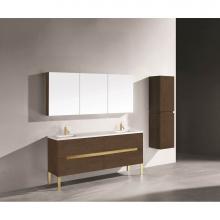 Madeli B400-72D-001-LL-BR-PC - Madeli Soho 72'' Free standing Vanity Cabinet in Brandy/HW: Polished Chrome(PC)