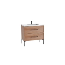 Madeli B405-42-001-LY-NW-NP-PC - Peak 42'' Free standing Vanity Cabinet in Natural Walnut/HW: Polished Chrome(PC)
