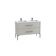 Madeli B405-48D-001-LY-CG-HY-PC - Peak 48D'' Free standing Vanity Cabinet in Coastal Grey/HW: Polished Chrome(PC)