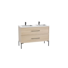Madeli B405-48D-001-LY-NO-NP-PC - Peak 48D'' Free standing Vanity Cabinet in Natural Oak/HW: Polished Chrome(PC)