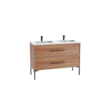 Madeli B405-48D-001-LY-NW-NP-PC - Peak 48D'' Free standing Vanity Cabinet in Natural Walnut/HW: Polished Chrome(PC)