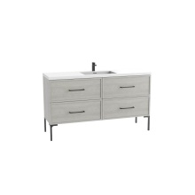 Madeli B405-60C-001-LY-CG-NP-PC - Peak 60C'' Free standing Vanity Cabinet in Coastal Grey/HW: Polished Chrome(PC)