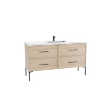 Madeli B405-60C-001-LY-NO-HY-PC - Peak 60C'' Free standing Vanity Cabinet in Natural Oak/HW: Polished Chrome(PC)