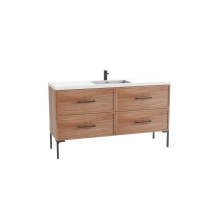 Madeli B405-60C-001-LY-NW-NP-PC - Peak 60C'' Free standing Vanity Cabinet in Natural Walnut/HW: Polished Chrome(PC)