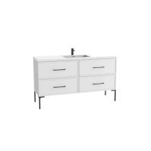 Madeli B405-60C-001-LY-WH-NP-PC - Peak 60C'' Free standing Vanity Cabinet in White/HW: Polished Chrome(PC)