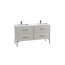 Madeli B405-72D-001-LY-CG-NP-PC - Peak 72D'' Free standing Vanity Cabinet in Coastal Grey/HW: Polished Chrome(PC)