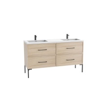 Madeli B405-60D-001-LY-NO-HY-PC - Peak 60D'' Free standing Vanity Cabinet in Natural Oak/HW: Polished Chrome(PC)