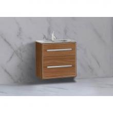 Madeli B450-24-002-NW-PC - Madeli Apogee 24'' Wall hung Vanity Cabinet in Natural Walnut/HW: Polished Chrome(PC)