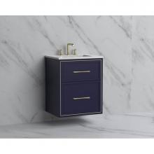 Madeli B455-24-002-SA-HR-PC - Madeli Edge 24'' Wall hung Vanity Cabinet in Sapphire/HW: Handles Polished Chrome(PC)