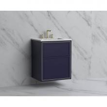 Madeli B455-24-002-SA-NP-MB - Madeli Edge 24'' Wall hung Vanity Cabinet in Sapphire/HW: No Handles - Inlay Matte Black