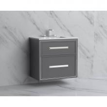 Madeli B455-30-002-TG-HP-PN - Madeli Edge 30'' Wall hung Vanity Cabinet in Studio Grey/HW: Handles Polished Nickel(PN)