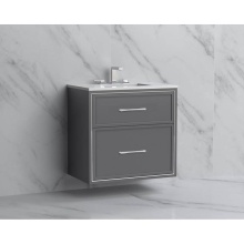Madeli B455-30-002-TG-HR-PC - Edge 30'' Wall hung Vanity Cabinet in Studio Grey/HW: Handles Polished Chrome(PC)