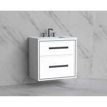 Madeli B455-30-002-WH-HP-PC - Edge 30'' Wall hung Vanity Cabinet in White/HW: Handles Polished Chrome(PC)