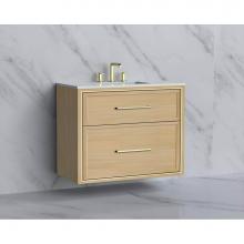 Madeli B455-36-002-NO-HY-BN - Madeli Edge 36'' Wall hung Vanity Cabinet in Natural Oak/HW: Handles Brushed Nickel(BN)