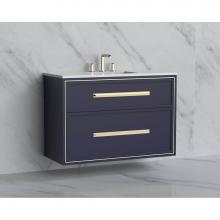 Madeli B455-42-002-SA-HP-MB - Madeli Edge 42'' Wall hung Vanity Cabinet in Sapphire/HW: Handles Matte Black(MB)