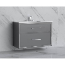 Madeli B455-42-002-TG-HY-PC - Edge 42'' Wall hung Vanity Cabinet in Studio Grey/HW: Handles Polished Chrome(PC)