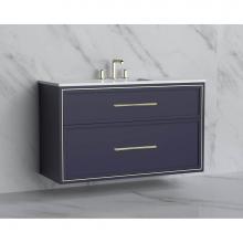 Madeli B455-48C-002-SA-HR-PC - Madeli Edge 48C'' Wall hung Vanity Cabinet in Sapphire/HW: Handles Polished Chrome(PC)