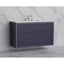 Madeli B455-48C-002-SA-NP-PC - Madeli Edge 48C'' Wall hung Vanity Cabinet in Sapphire/HW: No Handles - Inlay  Polished