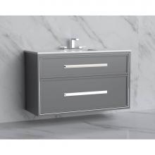 Madeli B455-48C-002-TG-HP-MB - Madeli Edge 48C'' Wall hung Vanity Cabinet in Studio Grey/HW: Handles Matte Black(MB)
