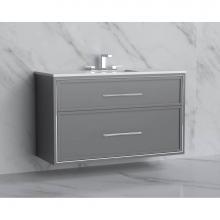 Madeli B455-48C-002-TG-HR-BN - Madeli Edge 48C'' Wall hung Vanity Cabinet in Studio Grey/HW: Handles Brushed Nickel(BN)