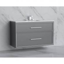 Madeli B455-48C-002-TG-HY-PC - Madeli Edge 48C'' Wall hung Vanity Cabinet in Studio Grey/HW: Handles Polished Chrome(PC