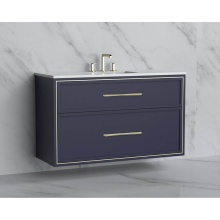 Madeli B455-48C-002-SA-HR-PC - Edge 48C'' Wall hung Vanity Cabinet in Sapphire/HW: Handles Polished Chrome(PC)