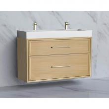 Madeli B455-48D-002-NO-HY-PC - Madeli Edge 48D'' Wall hung Vanity Cabinet in Natural Oak/HW: Handles Polished Chrome(PC