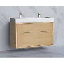 Madeli B455-48D-002-NO-NP-PC - Madeli Edge 48D'' Wall hung Vanity Cabinet in Natural Oak/HW: No Handles - Inlay  Polish