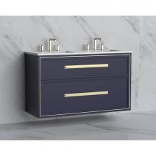Madeli B455-48D-002-SA-HP-MB - Madeli Edge 48D'' Wall hung Vanity Cabinet in Sapphire/HW: Handles Matte Black(MB)