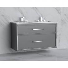 Madeli B455-48D-002-TG-HY-PC - Madeli Edge 48D'' Wall hung Vanity Cabinet in Studio Grey/HW: Handles Polished Chrome(PC