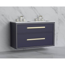 Madeli B455-48D-002-SA-HP-PC - Edge 48D'' Wall hung Vanity Cabinet in Sapphire/HW: Handles Polished Chrome(PC)