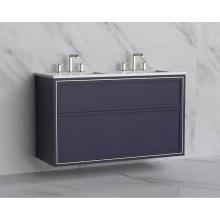 Madeli B455-48D-002-SA-NP-PC - Edge 48D'' Wall hung Vanity Cabinet in Sapphire/HW: No Handles - Inlay  Polished Chrome(
