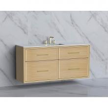 Madeli B455-60C-002-NO-HR-PC - Madeli Edge 60C'' Wall hung Vanity Cabinet in Natural Oak/HW: Handles Polished Chrome(PC