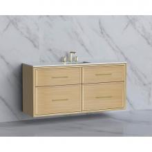 Madeli B455-60C-002-NO-HR-SB - Madeli Edge 60C'' Wall hung Vanity Cabinet in Natural Oak/HW: Handles Satin Brass(SB)
