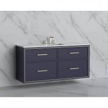 Madeli B455-60C-002-SA-HY-MB - Madeli Edge 60C'' Wall hung Vanity Cabinet in Sapphire/HW: Handles Matte Black(MB)