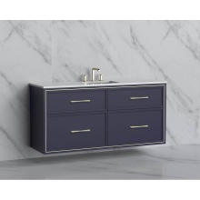 Madeli B455-60C-002-SA-HR-SB - Edge 60C'' Wall hung Vanity Cabinet in Sapphire/HW: Handles Satin Brass(SB)
