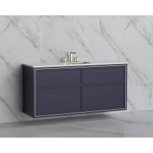 Madeli B455-60C-002-SA-NP-BN - Edge 60C'' Wall hung Vanity Cabinet in Sapphire/HW: No Handles - Inlay  Brushed Nickel(B