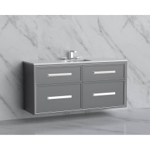 Madeli B455-60C-002-TG-HP-MB - Edge 60C'' Wall hung Vanity Cabinet in Studio Grey/HW: Handles Matte Black(MB)