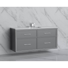 Madeli B455-60C-002-TG-HR-PC - Edge 60C'' Wall hung Vanity Cabinet in Studio Grey/HW: Handles Polished Chrome(PC)