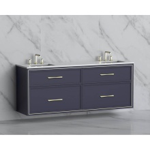 Madeli B455-72D-002-SA-HR-PC - Edge 72'' Wall hung Vanity Cabinet in Sapphire/HW: Handles Polished Chrome(PC)